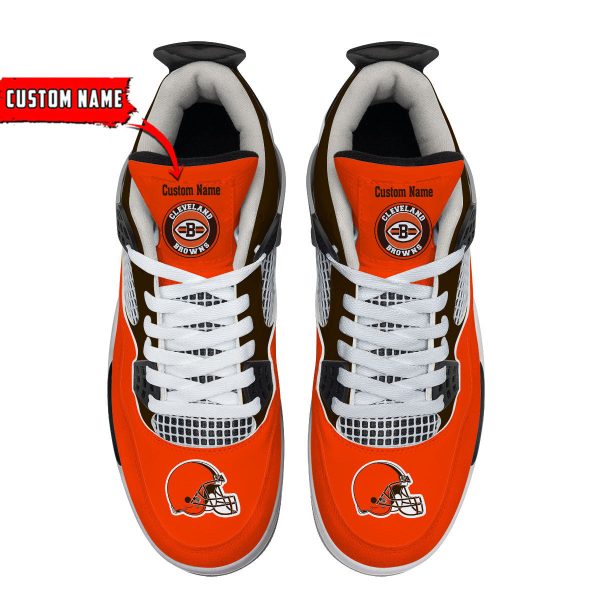Cleveland Browns AJ4 Sneakers Shoes For Men And Women_9334 - Image 2