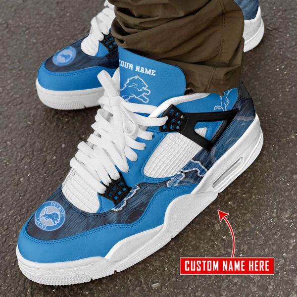 Detroit Lions AJ4 Sneakers Shoes For Men And Women_2121 - Image 2