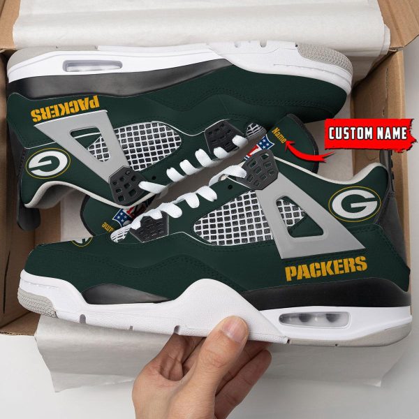 Green Bay Packers AJ4 Sneakers Shoes For Men And Women_9100 - Image 3