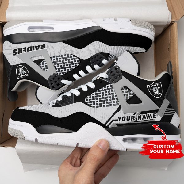Las Vegas Raiders AJ4 Sneakers Shoes For Men And Women_6646
