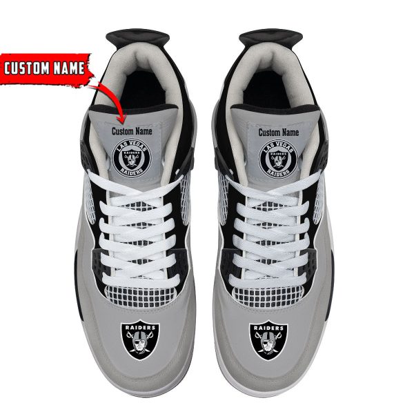 Las Vegas Raiders AJ4 Sneakers Shoes For Men And Women_7191 - Image 2