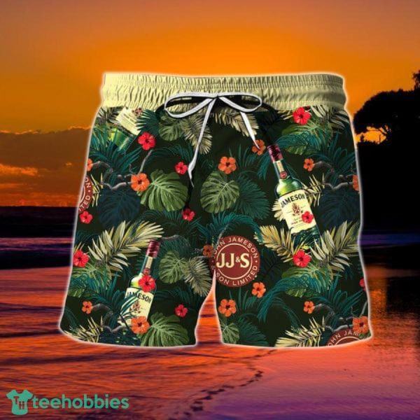 Aloha Summer Flowers Jameson Whiskey Hawaiian Shorts
