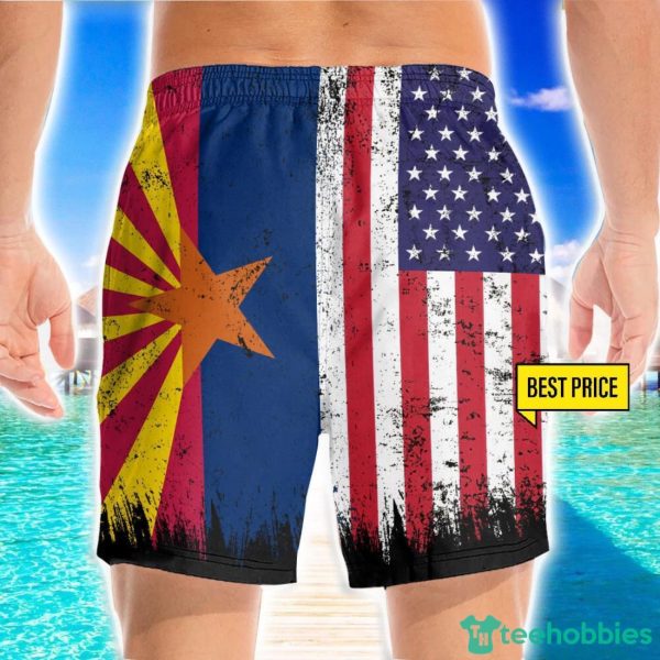 Arizona x American Flag Vintage Style 3D Beach Shorts For Men Gift Summer Gift - Image 2