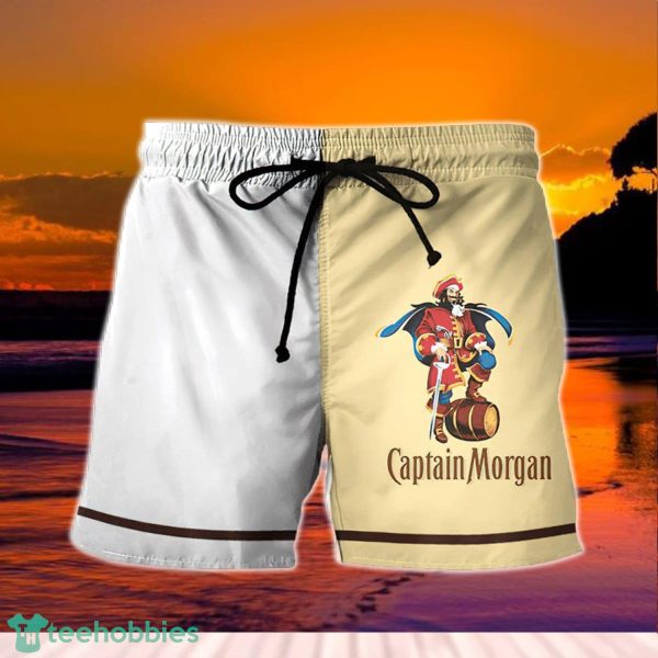Basic Printed White Captain Morgan Shorts