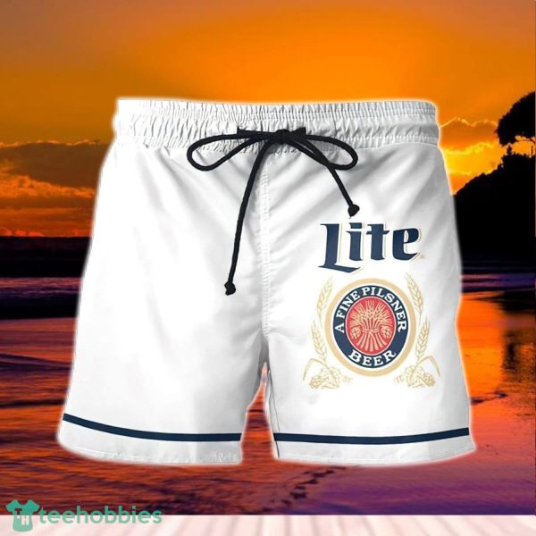 Basic Printed White Miller Lite Shorts