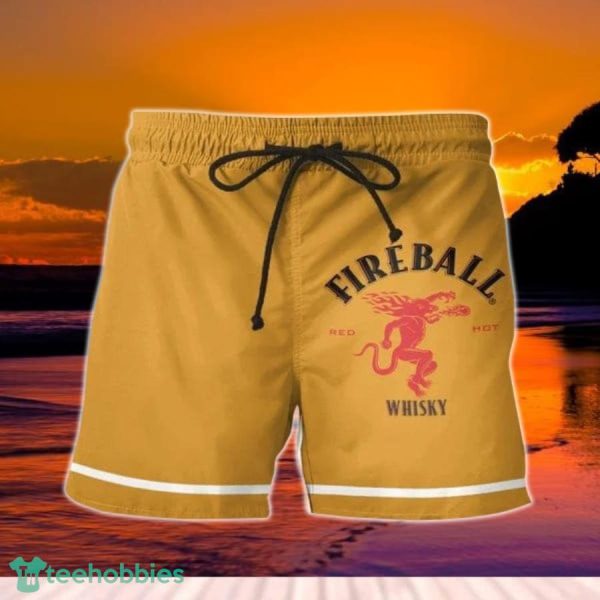 Basic Printed Yellow Fireball Shorts