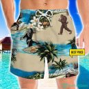 Bigfoot On The Beach Funny Style 3D Beach Shorts For Men Gift Summer Gift