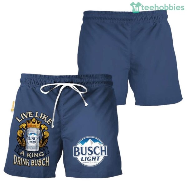 Busch Light Blue Basic Swim Trunks Hawaiian Short