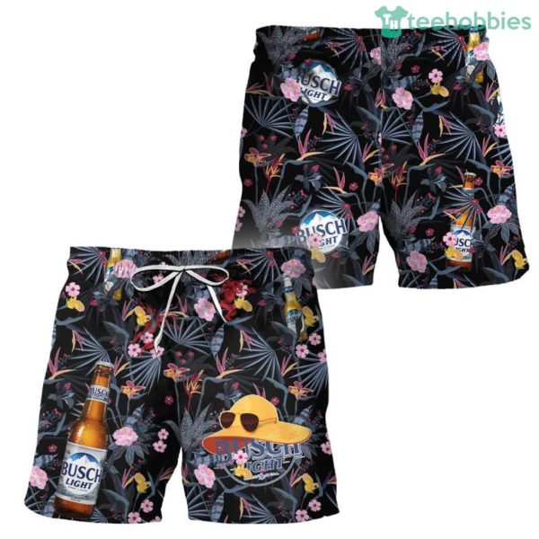Busch Light Floral Summer Swim Trunks Hawaiian Short