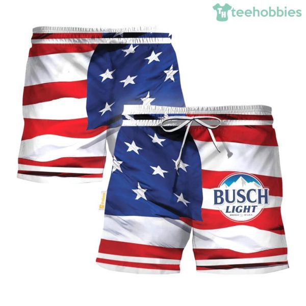 Busch Light Fourth Of July Swim Trunks Hawaiian Short