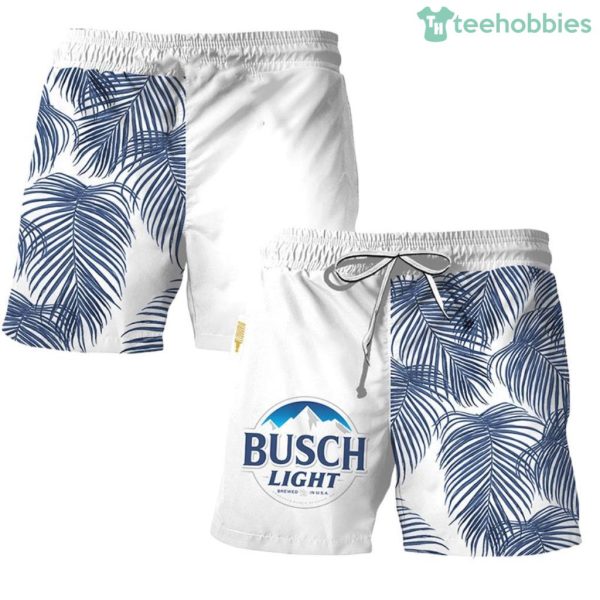 Busch Light Tropical Fern Swim Trunks Hawaiian Short