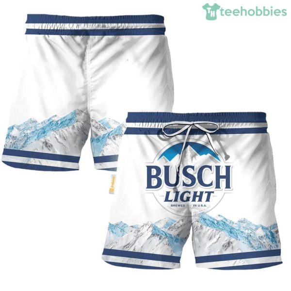 Busch Light Mountain Swim Trunks Hawaiian Short