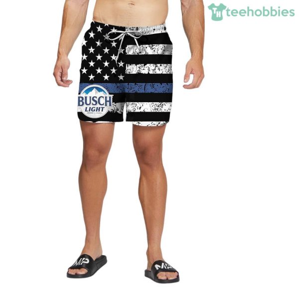 Busch Light USA Flag Swim Trunks Hawaiian Short