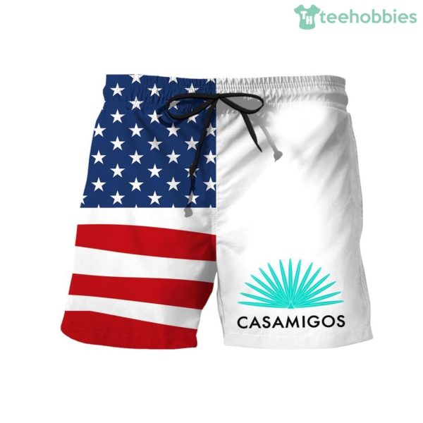 Casamigos American Flag Swim Trunks Hawaiian Short