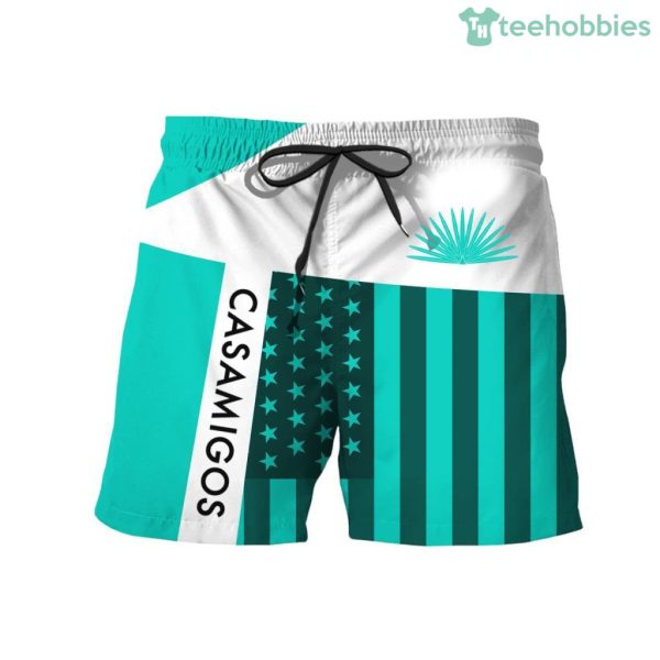 Casamigos American Flag Pattern Swim Trunks Hawaiian Short