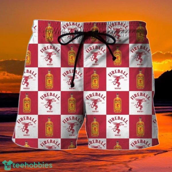 Checkerboard Fireball Whisky Hawaiian Shorts