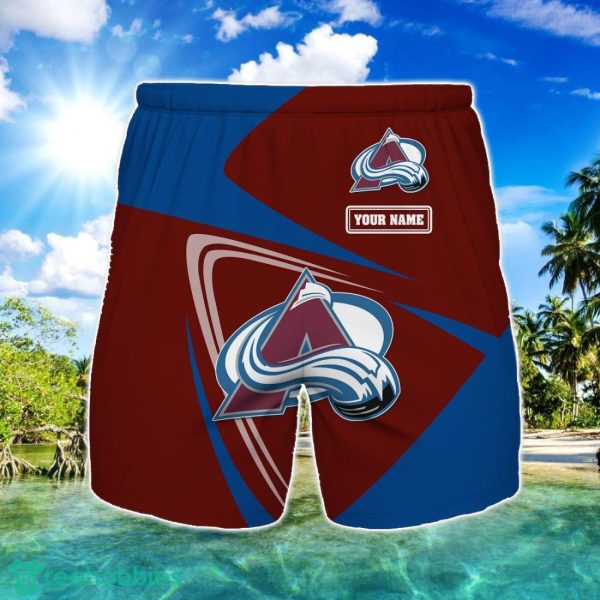 Colorado Avalanche Logo Printed 3D Beach Shorts For Men Custom Name Summer Gift Ideas