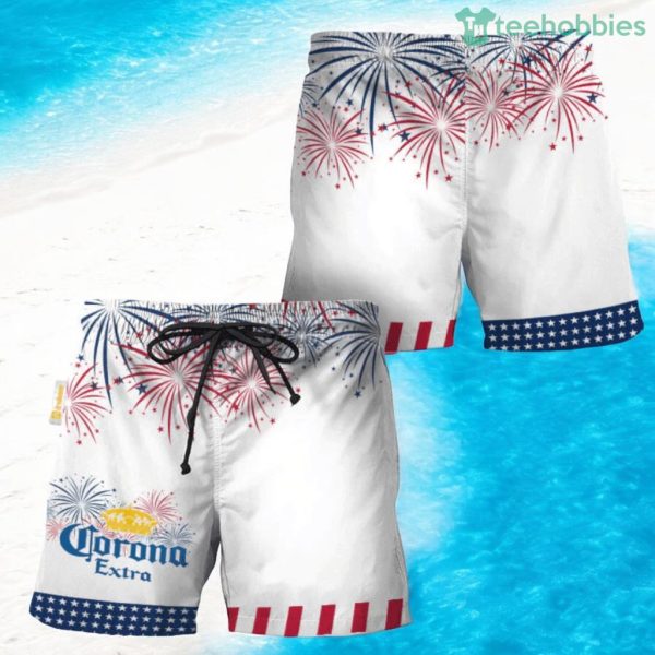 Corona Extra American Independence Day Swim Trunks Hawaiian Short
