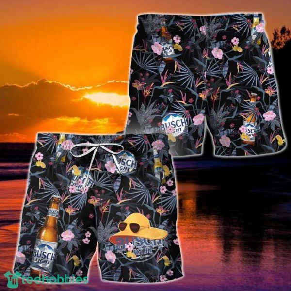 Dark Tropical Busch Light Beer Hawaii Shorts