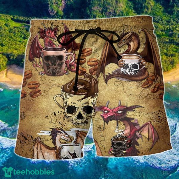 Dragon Love Coffee And Skull Hawaii Shorts For Men
