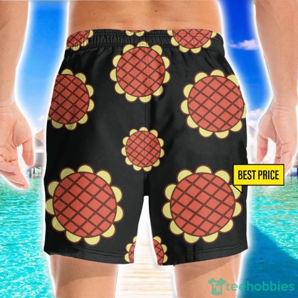 Dressrosa Sunflower Luffy Funny Cosplay Costume 3D Beach Shorts For Men Gift Summer Gift - Image 2