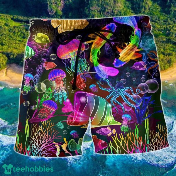 Fish Rainbow Lovely Neon Style Hawaii Shorts For Men