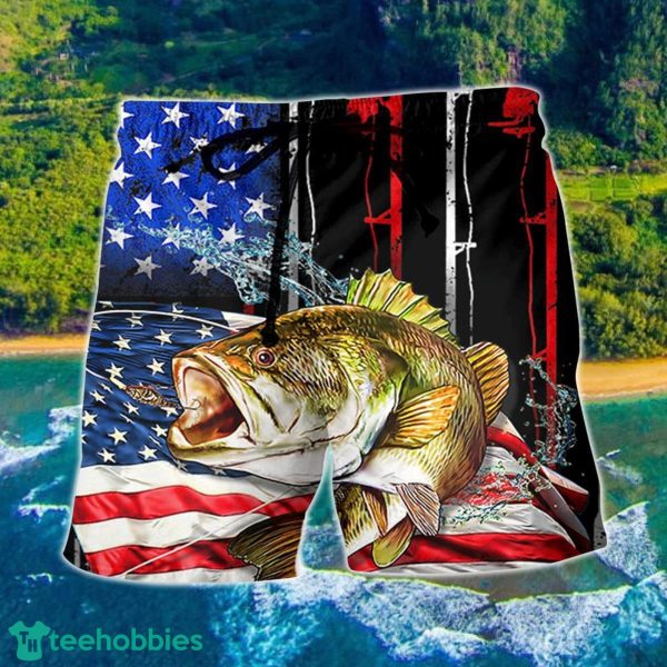 Fishing Amazing Us Flag Style Hawaii Shorts For Men