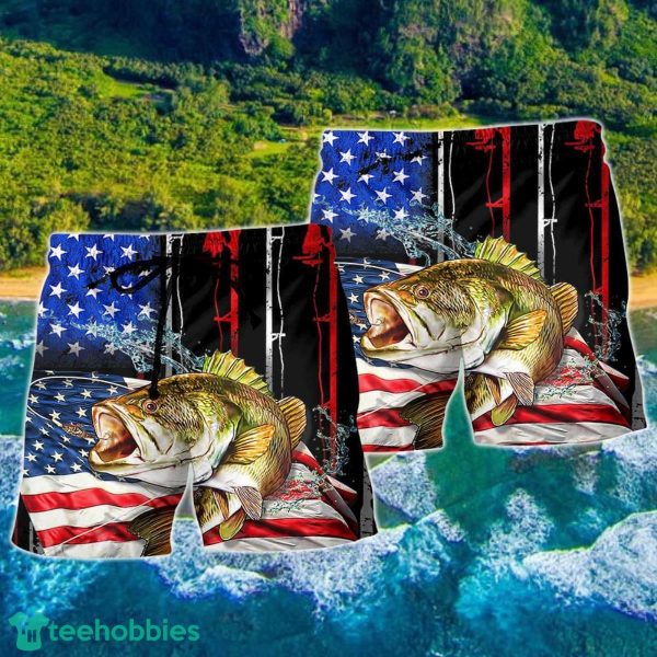 Fishing Amazing Us Flag Style Hawaii Shorts For Men - Image 2