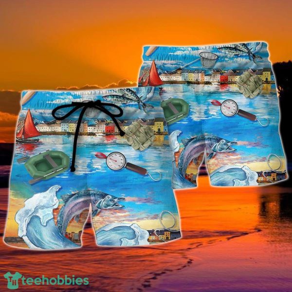 Fishing Flamingo Husband And Wife Fishing Partners For Life Hawaii Shorts For Men - Image 2