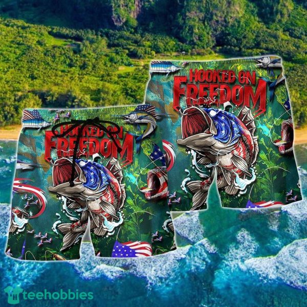 Fishing Hooked On Freedom Hawaii Shorts For Men - Image 2