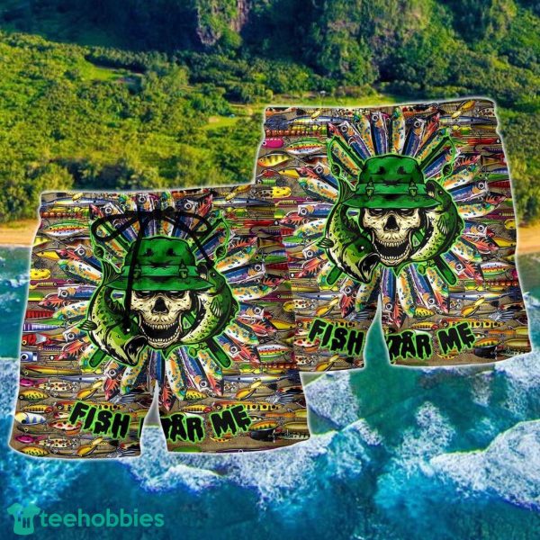 Fishing Just A Man Loves Fishing Skull Cool Hawaii Shorts For Men - Summer Beach Shorts - Image 2