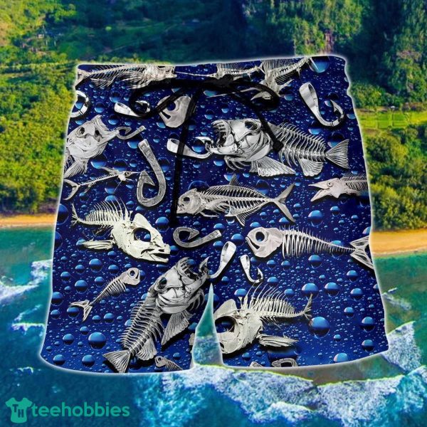 Fishing Sawbones Blue Basic Hawaii Shorts For Men - Summer Beach Shorts