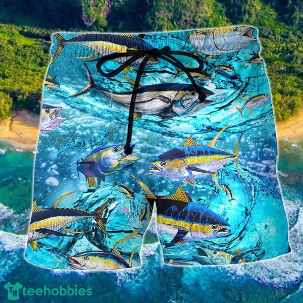 Fishing Tuna Fish In The Sea Hawaii Shorts For Men - Summer Beach Shorts