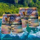 Fishing Under Sunset Lover Hawaii Shorts For Men - Summer Beach Shorts
