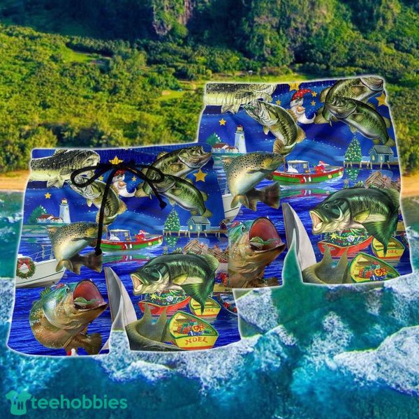 Fishing More Worry Less Christmas Hawaii Shorts For Men - Summer Beach Shorts - Image 2