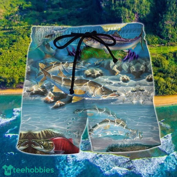 Fishing Salmon Is My Therapy Hawaii Shorts For Men - Summer Beach Shorts