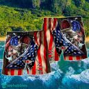 Fishing Us Flag Cool Hawaii Shorts For Men - Summer Beach Shorts