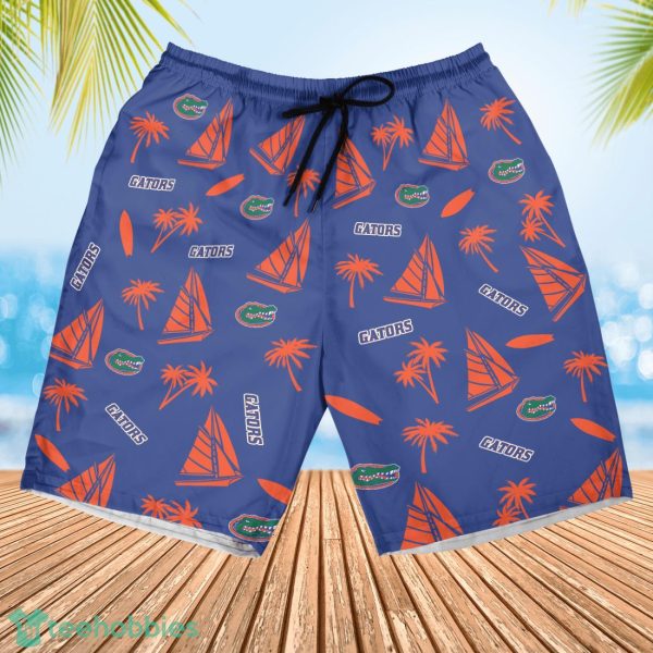 Florida Gators Sailboat and Coconut Pattern Beach Shorts For Fans - Image 3