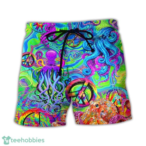 Hippie Funny Octopus Colorful Tie Dye Summer Beach Hawaii Shorts
