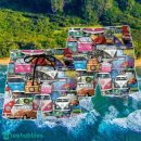 Hippie Colorful Car Peace Life Summer Beach Hawaii Shorts