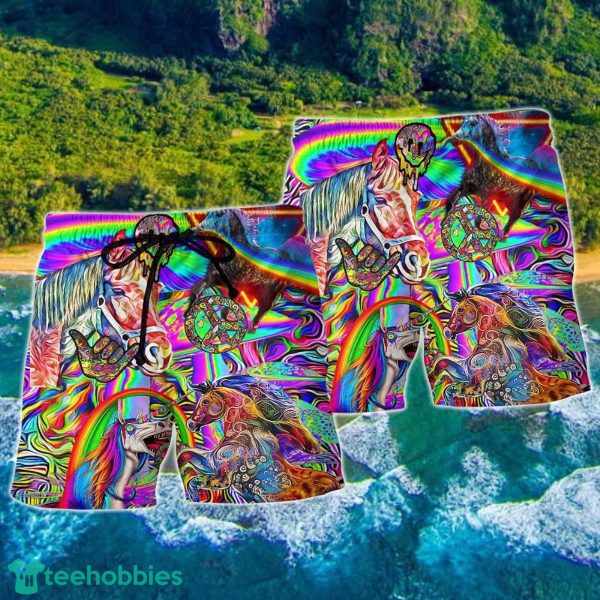 Hippie Horse Run For You Summer Beach Hawaii Shorts - Image 2