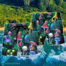 Hippie Mushroom Galaxy Neon Art Summer Beach Hawaii Shorts