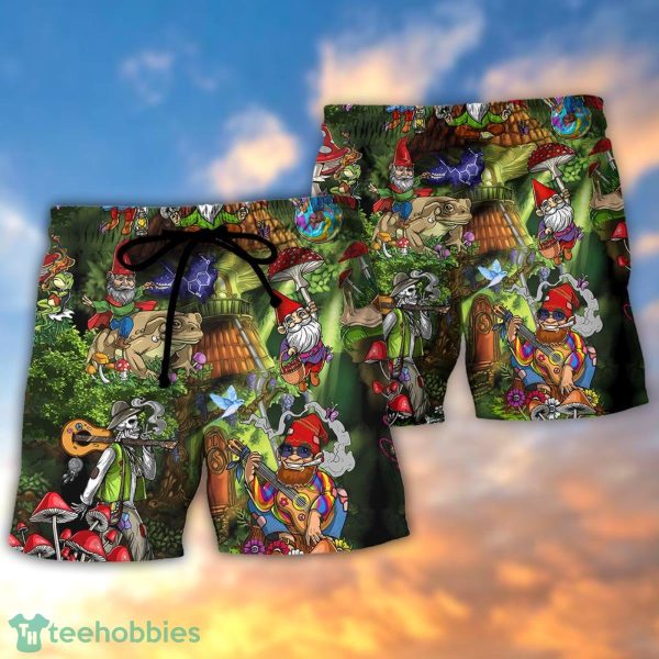 Hippie Mushroom Peace Love Life Color Summer Beach Hawaii Shorts - Image 2