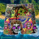 Hippie Skull Rock And Roll Summer Beach Hawaii Shorts