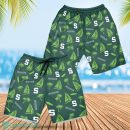 Michigan State Spartans Sailboat and Coconut Pattern Beach Shorts For Fans