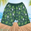 Michigan State Spartans Sailboat and Coconut Pattern Beach Shorts For Fans