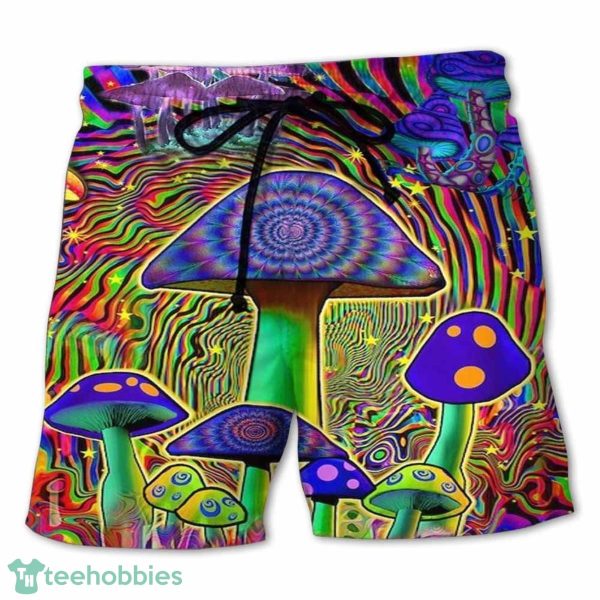 Mushroom Love Color Hippie Summer Beach Hawaii Shorts