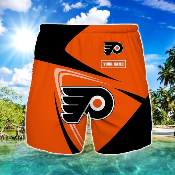 Philadelphia Flyers Logo Printed 3D Beach Shorts For Men Custom Name Summer Gift Ideas