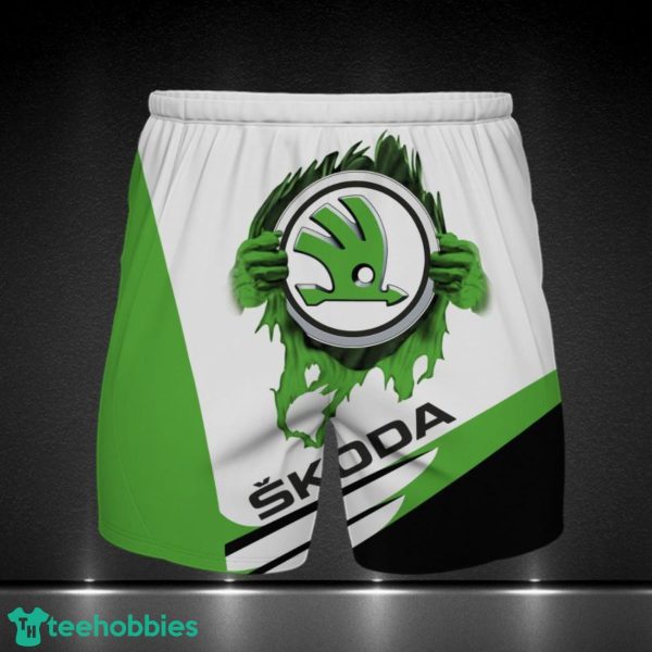 Skoda Auto Printing 3D Shorts Men Gift Sport Fans Gift