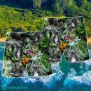 Skull And French Bulldog Tatoo Smoke Tropical Hawaii Shorts For Men Swim Trunks